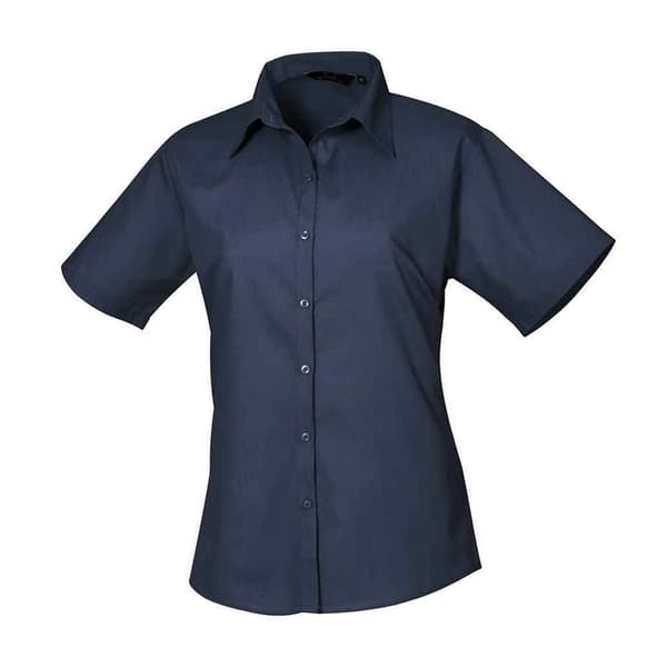 Premier Womens/Ladies Poplin Short-Sleeved Blouse