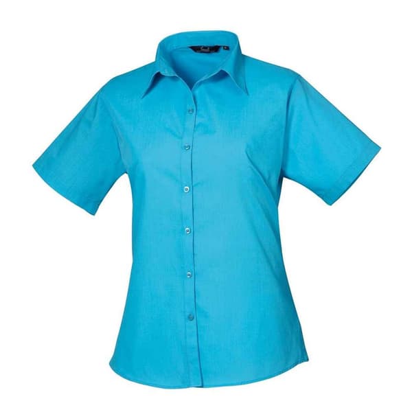 Premier Womens/Ladies Poplin Short-Sleeved Blouse