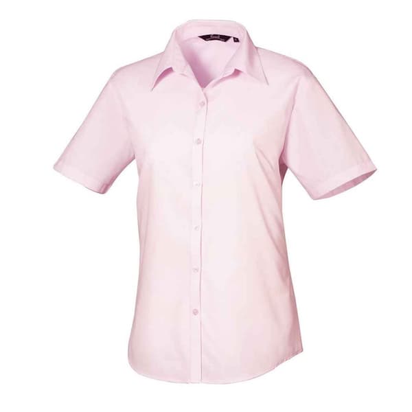Premier Womens/Ladies Poplin Short-Sleeved Blouse