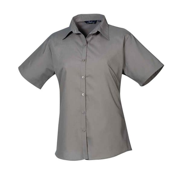 Premier Womens/Ladies Poplin Short-Sleeved Blouse