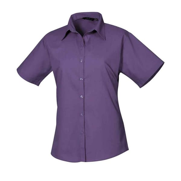 Premier Womens/Ladies Poplin Short-Sleeved Blouse