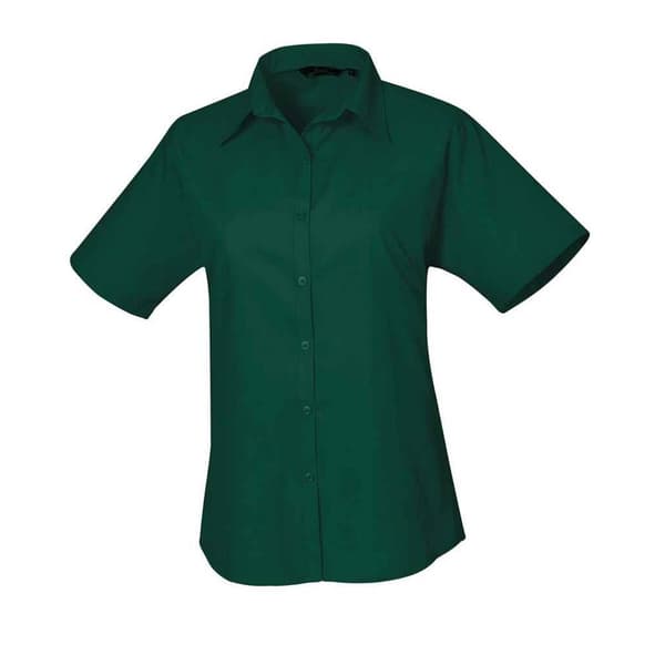 Premier Womens/Ladies Poplin Short-Sleeved Blouse
