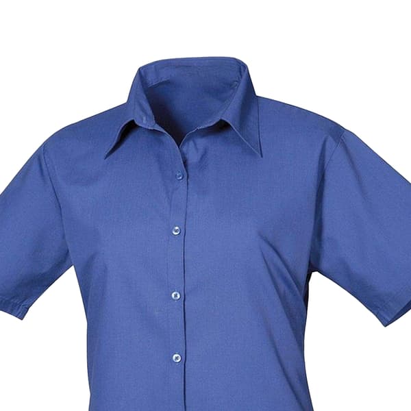 Premier Womens/Ladies Poplin Short-Sleeved Blouse