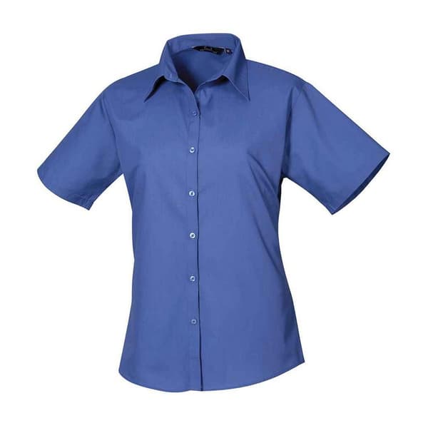 Premier Womens/Ladies Poplin Short-Sleeved Blouse