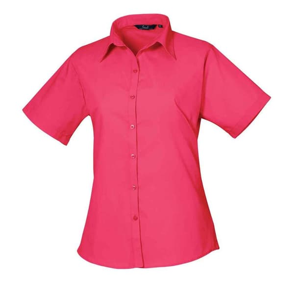 Premier Womens/Ladies Poplin Short-Sleeved Blouse