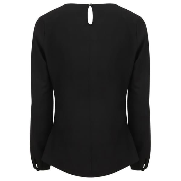 Henbury Womens/Ladies Yarn Pleat Front Long-Sleeved Blouse