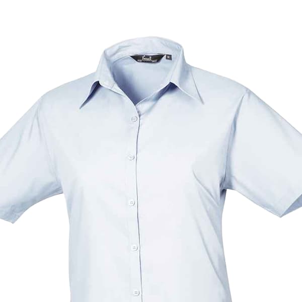 Premier Womens/Ladies Poplin Short-Sleeved Blouse
