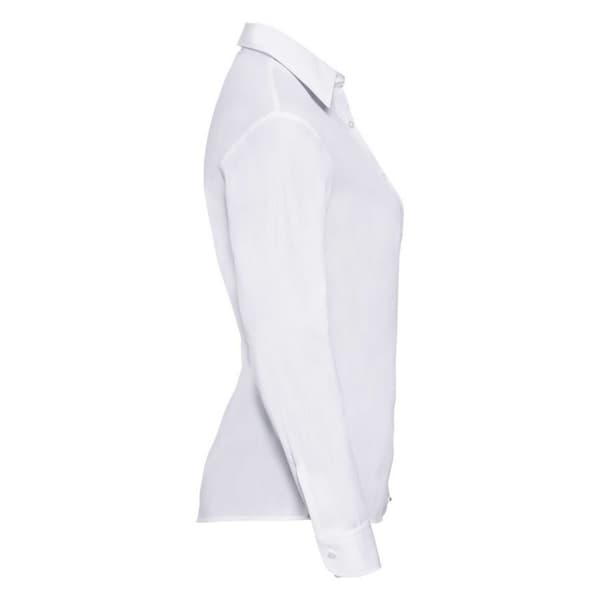 Russell Collection Långärmad formell skjorta i lättskött poplin för damer/damer