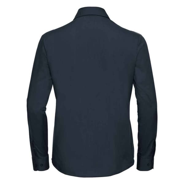 Russell Collection Långärmad formell skjorta i lättskött poplin för damer/damer