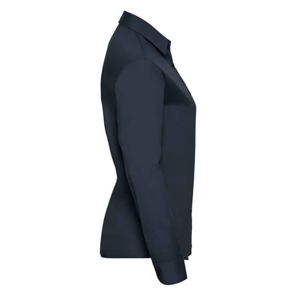 Russell Collection Långärmad formell skjorta i lättskött poplin för damer/damer