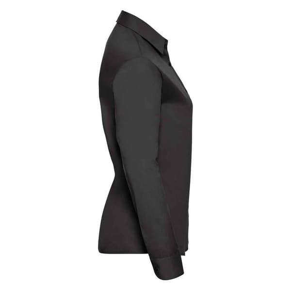Russell Collection Långärmad formell skjorta i lättskött poplin för damer/damer