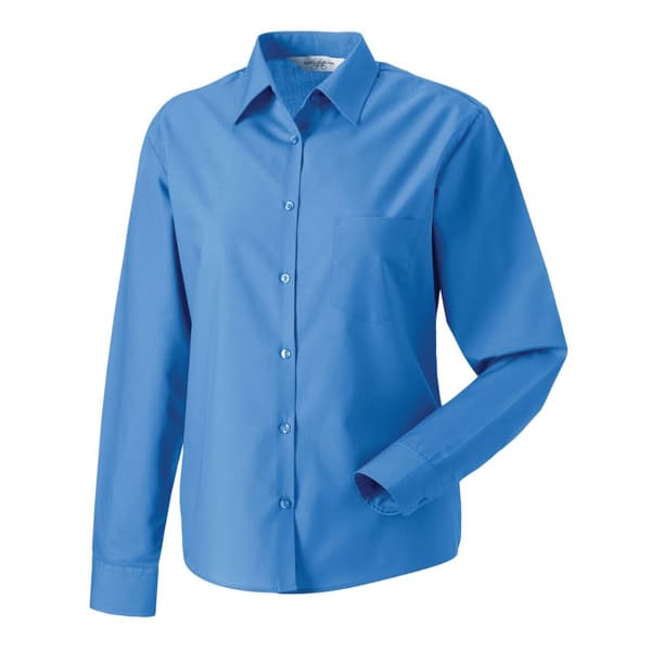Russell Collection Womens/Ladies Poplin Easy-Care Long-Sleeved Formal Shirt