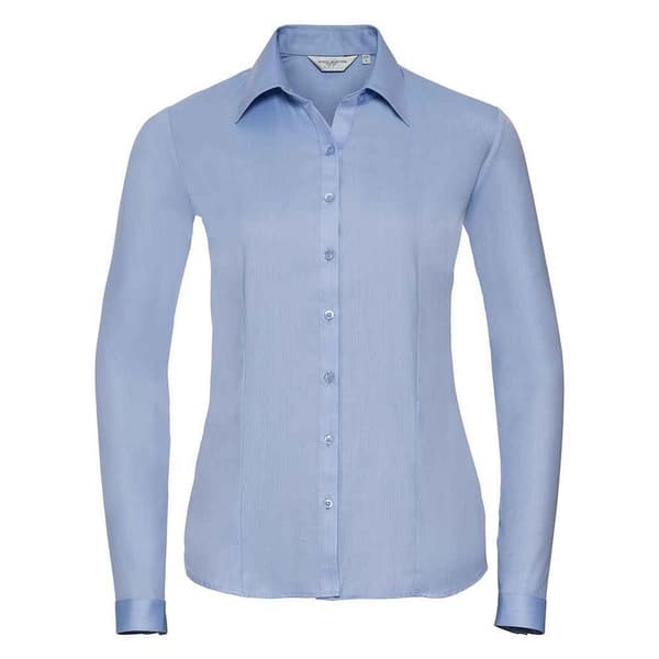 Russell Collection Womens/Ladies Herringbone Long-Sleeved Formal Shirt