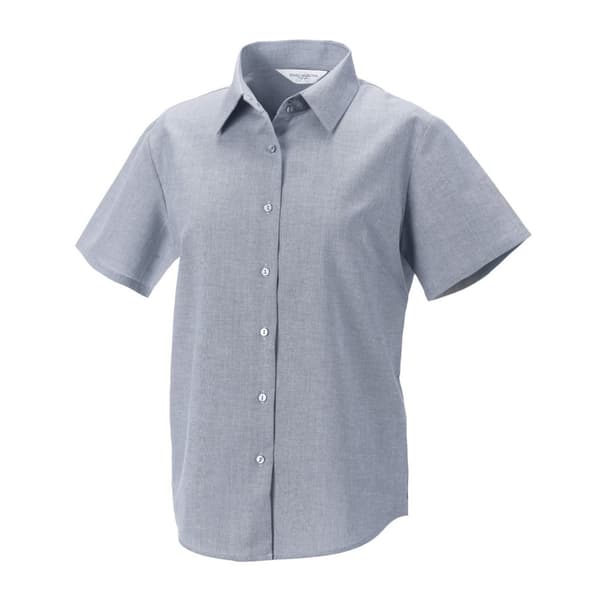 Russell Collection Womens/Ladies Oxford Short-Sleeved Shirt