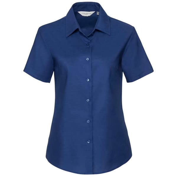 Russell Collection Womens/Ladies Oxford Short-Sleeved Shirt