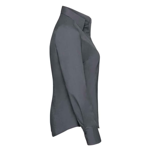 Russell Collection Womens/Ladies Poplin Fitted Long-Sleeved Formal Shirt