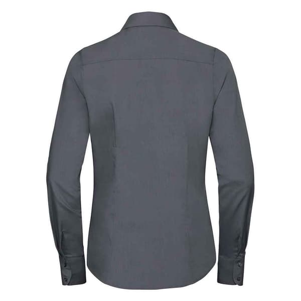 Russell Collection Womens/Ladies Poplin Fitted Long-Sleeved Formal Shirt