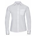 Miniatyrbilde 1 av 3: Russell Collection Womens/Ladies Cotton Poplin Easy-Care Long-Sleeved Formal Shirt