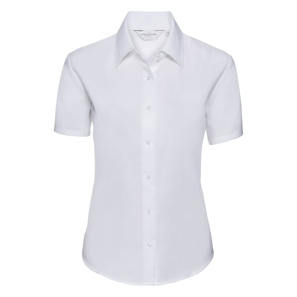 Russell Collection Womens/Ladies Oxford Tailored Short-Sleeved Shirt
