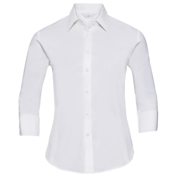 Russell Collection Womens/Ladies Easy-Care Fitted 3/4 Sleeve Formal Shirt