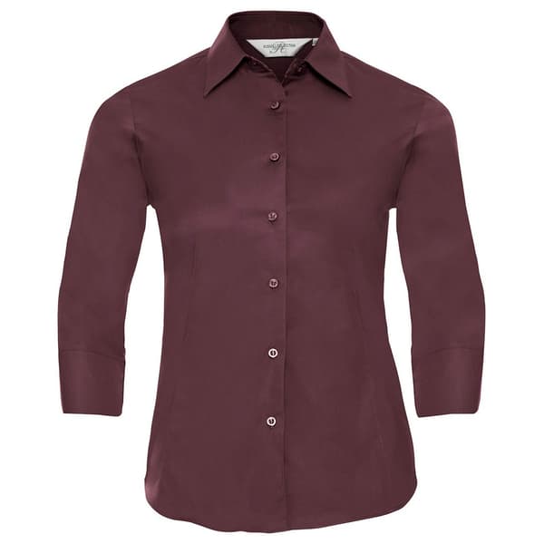 Russell Collection Womens/Ladies Easy-Care Fitted 3/4 Sleeve Formal Shirt