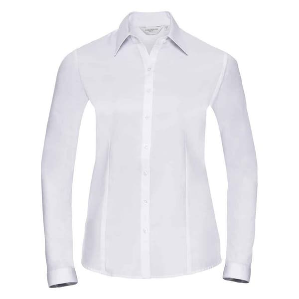 Russell Collection Womens/Ladies Herringbone Long-Sleeved Formal Shirt