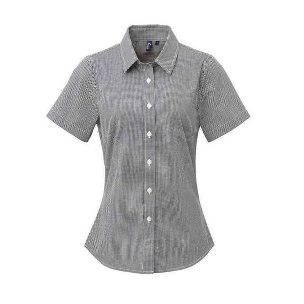 Premier Womens/Ladies Gingham Short-Sleeved Shirt