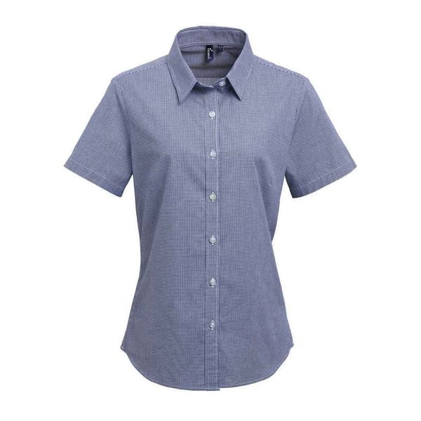 Premier Womens/Ladies Gingham Short-Sleeved Shirt