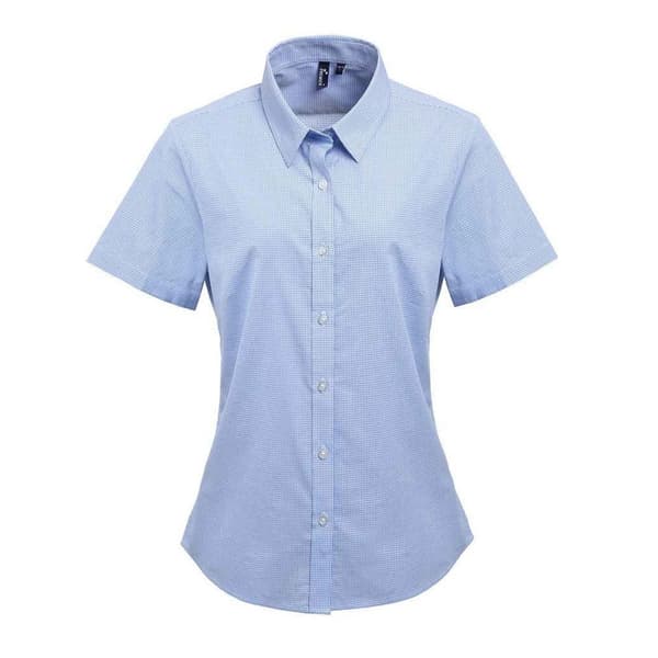 Premier Womens/Ladies Gingham Short-Sleeved Shirt