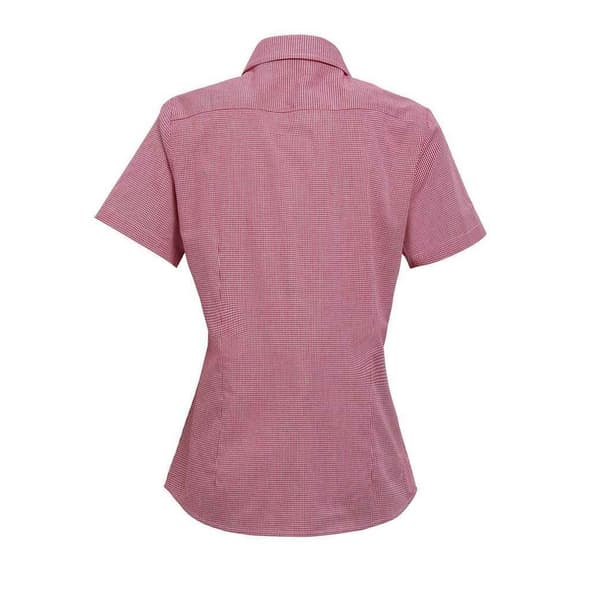 Premier Womens/Ladies Gingham Short-Sleeved Shirt