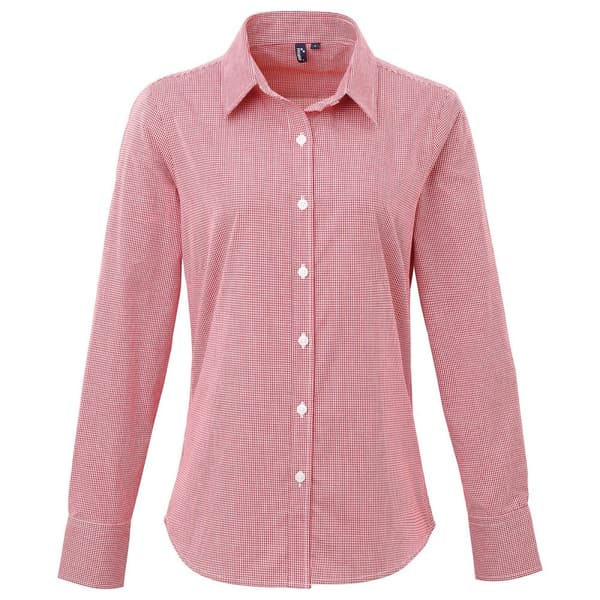 Premier Långärmad skjorta i gingham för damer/damer