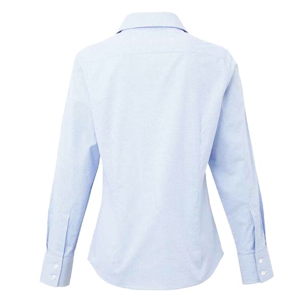 Premier Womens/Ladies Gingham Long-Sleeved Shirt