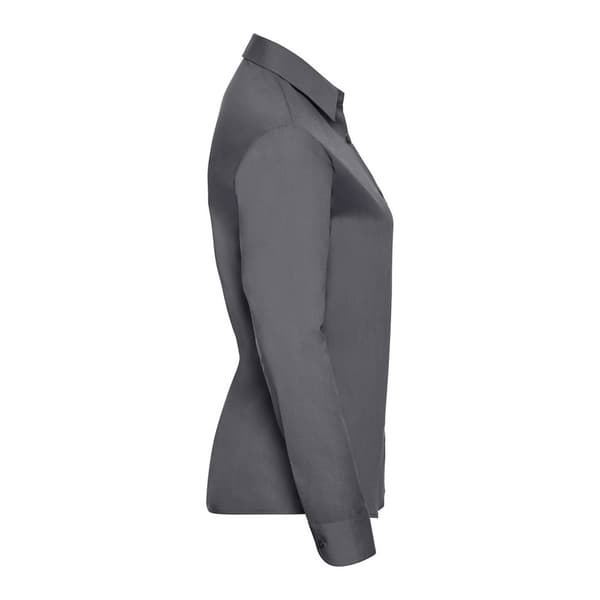 Russell Collection Långärmad skjorta i lättskött poplin för damer/damer