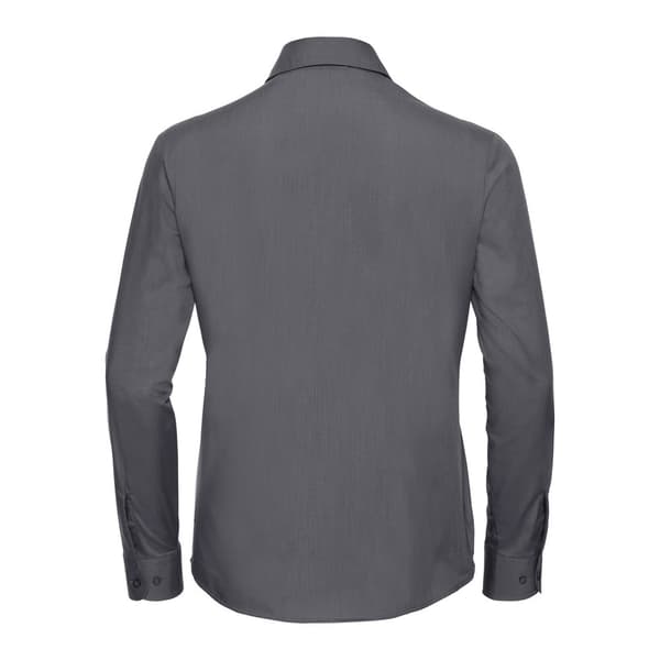 Russell Collection Långärmad skjorta i lättskött poplin för damer/damer