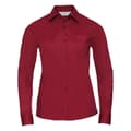 Miniatyrbilde 1 av 3: Russell Collection Womens/Ladies Poplin Easy-Care Long-Sleeved Shirt