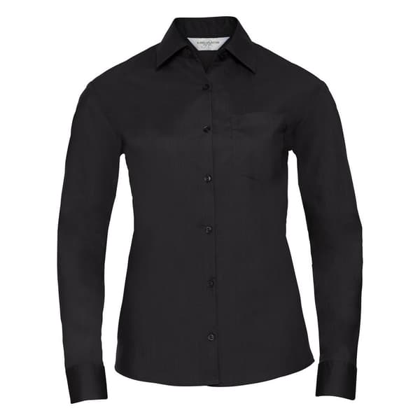 Russell Collection Womens/Ladies Poplin Easy-Care Long-Sleeved Shirt
