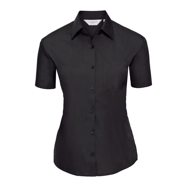 Russell Collection Womens/Ladies Poplin Easy-Care Short-Sleeved Shirt
