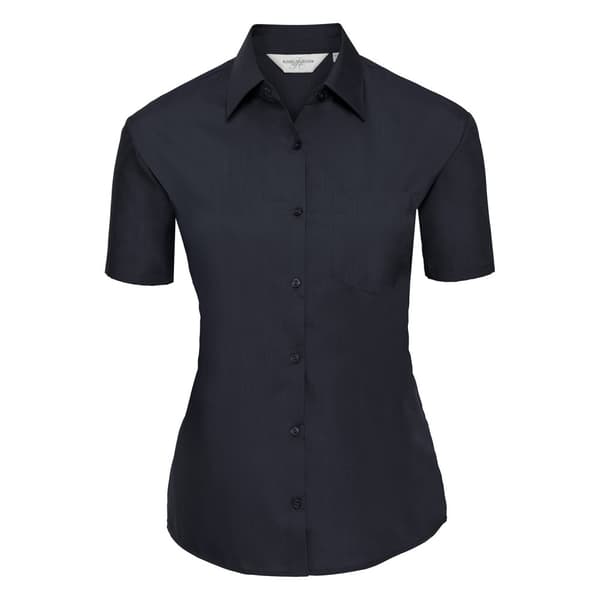 Russell Collection Womens/Ladies Poplin Easy-Care Short-Sleeved Shirt