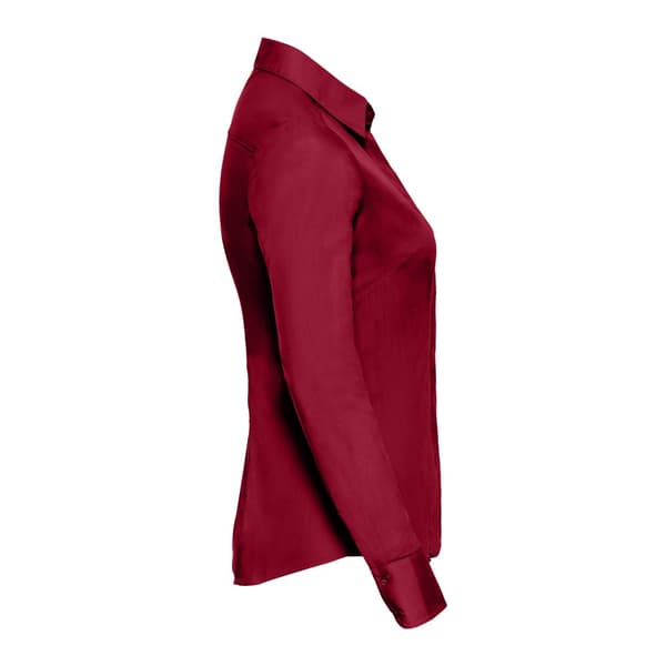 Russell Collection Womens/Ladies Poplin Easy-Care Fitted Long-Sleeved Shirt