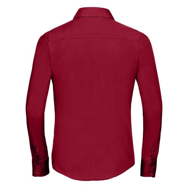 Russell Collection Womens/Ladies Poplin Easy-Care Fitted Long-Sleeved Shirt