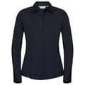Miniatyrbilde 1 av 2: Russell Collection Womens/Ladies Poplin Easy-Care Fitted Long-Sleeved Shirt