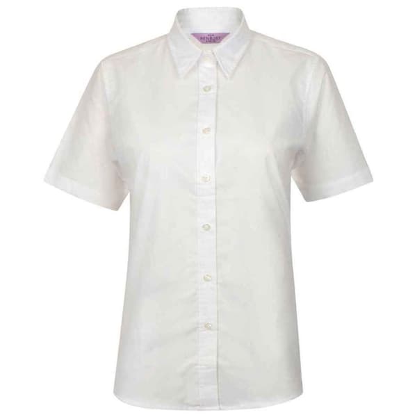 Henbury Womens/Ladies Oxford Short-Sleeved Formal Shirt
