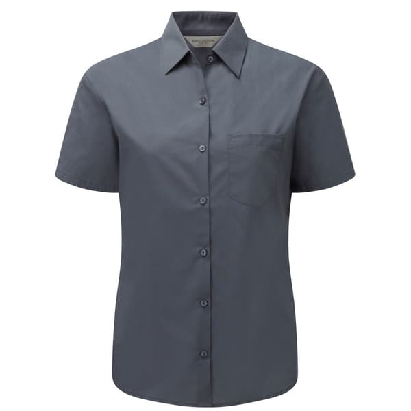 Russell Collection Womens/Ladies Poplin Easy-Care Short-Sleeved Formal Shirt