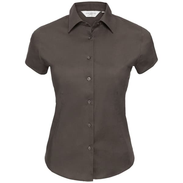 Russell Collection Womens/Ladies Stretch Easy-Care Fitted Short-Sleeved Shirt