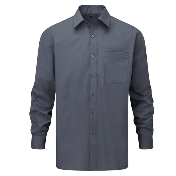 Russell Collection Womens/Ladies Poplin Long-Sleeved Shirt