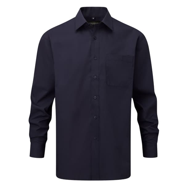 Russell Collection Womens/Ladies Poplin Long-Sleeved Shirt