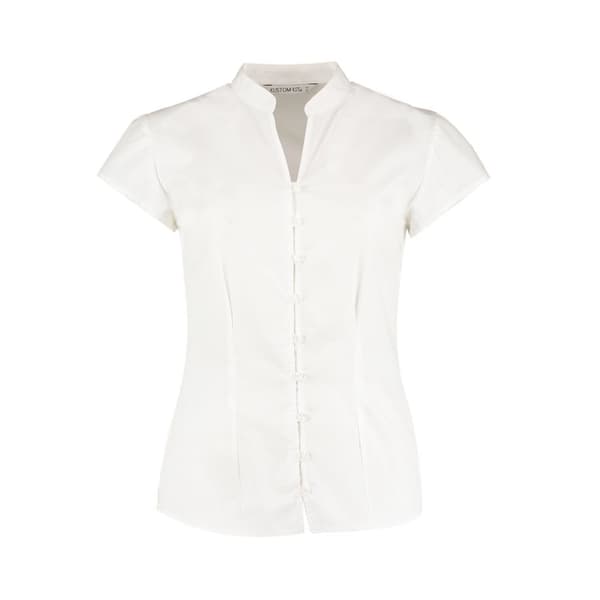 Kustom Kit Womens/Ladies Continental V Neck Capped Sleeved Blouse