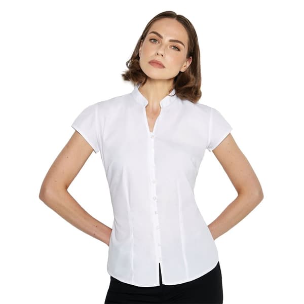 Kustom Kit Womens/Ladies Continental V Neck Capped Sleeved Blouse