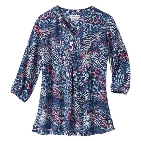 Atlas for Women Womens/Ladies Animal Print Blouse Navy/Pink 20 UK - 22 UK