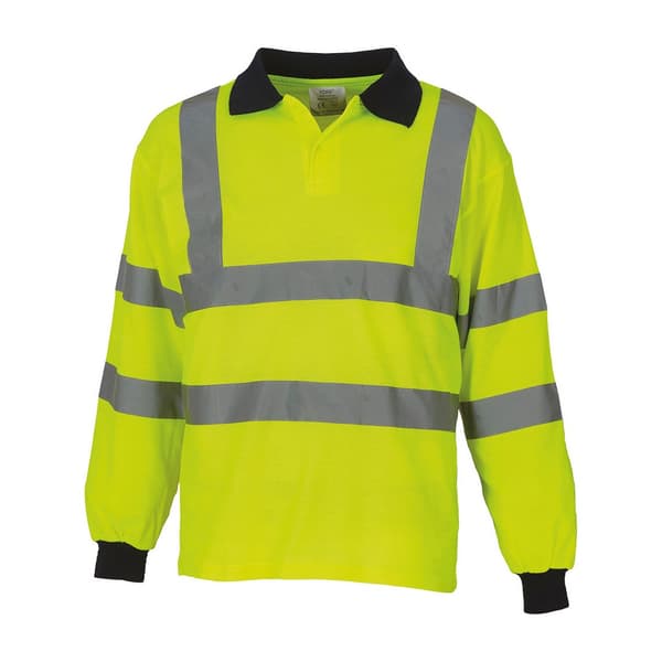 Yoko Unisex Adult Long-Sleeved Hi-Vis Polo Shirt